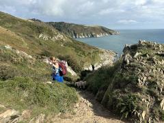 Turning the corner at Outer Froward Point - think that's Scabbacombe Head in the background